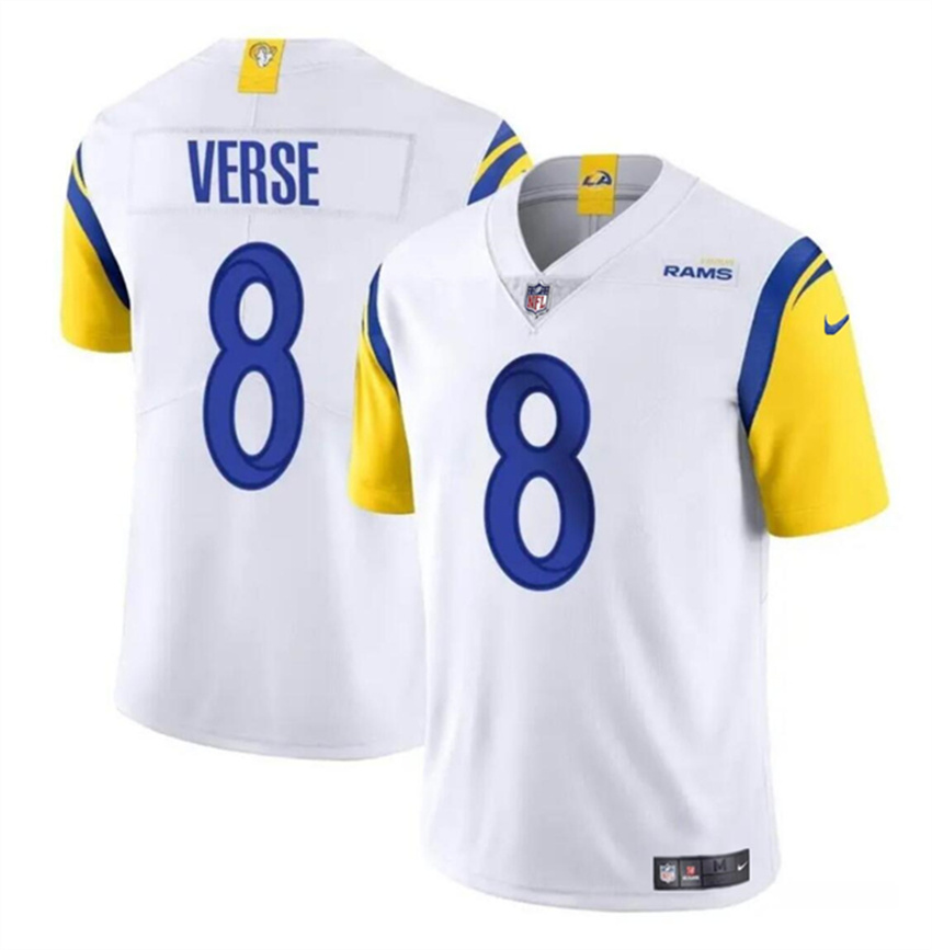Men's White Los Angeles Rams #8 Jared Verse 2024 Draft Vapor Untouchable Stitched Football Jersey